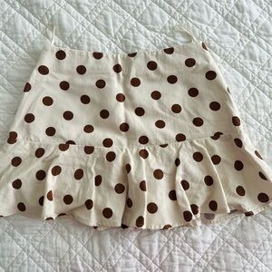 Zara Brown Polka Dot Mini Skirt/Skort